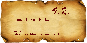 Immerblum Rita névjegykártya